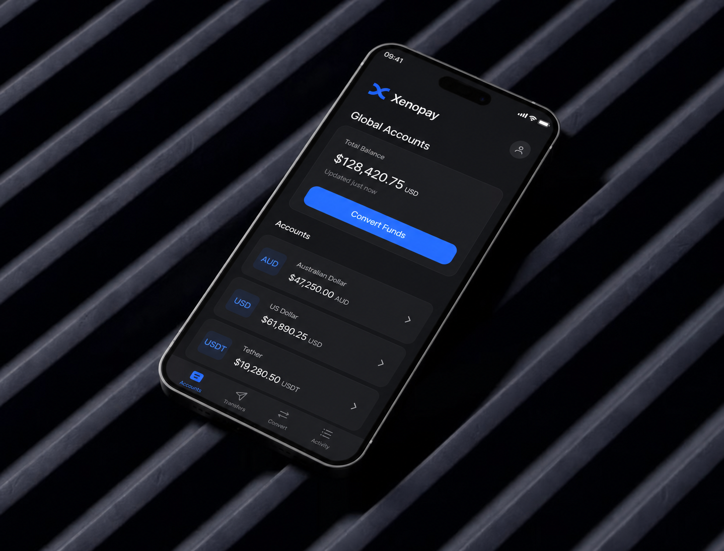 Xenopay global accounts mobile dashboard